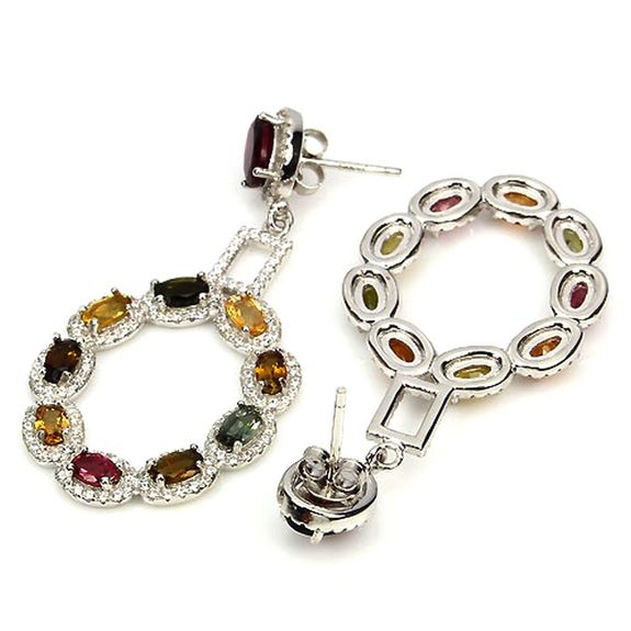 Boucles d'oreille Tourmaline multicolore