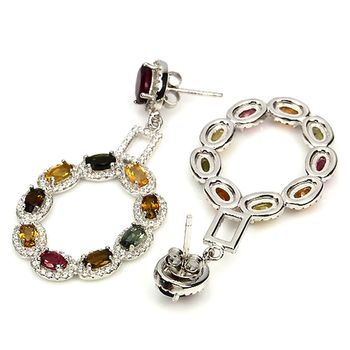 Boucles d'oreille Tourmaline multicolore