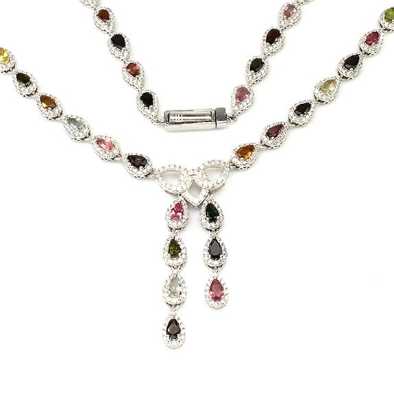 Collier Tourmaline multicolore