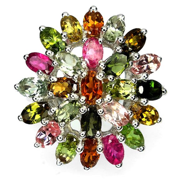 Bague Tourmaline multicolore
