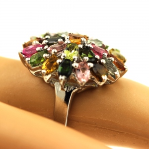 Bague Tourmaline multicolore