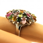 Bague Tourmaline multicolore