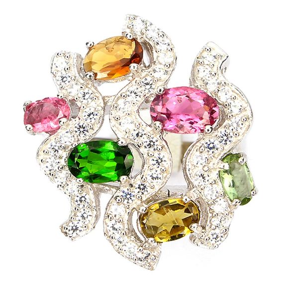 Tourmaline & Chrome Diopside RING