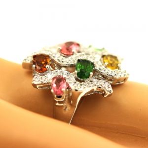 Tourmaline & Chrome Diopside RING