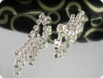 230 x 15-3mm White Simulated Diamonds Necklace Earrings Set