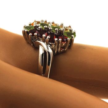 GARNET PERIDOT CITRINE RING