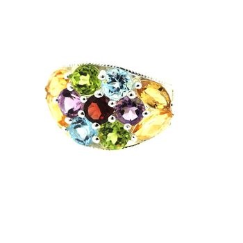 CITRINE AMETHYST PERIDOT GARNET RING