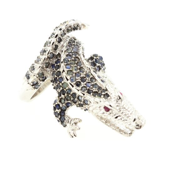 RUBY SAPPHIRE CROCODILE RING