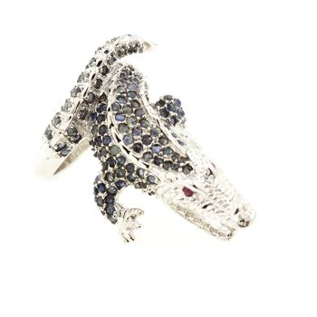 RUBY SAPPHIRE CROCODILE RING