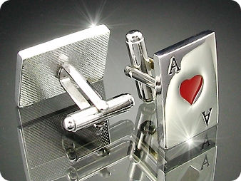 Royal Red Heart Ace Cufflink