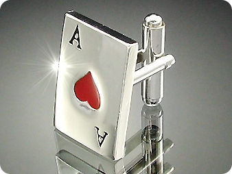 Royal Red Heart Ace Cufflink