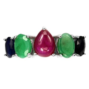 Ruby, Emerald, Sapphire RING