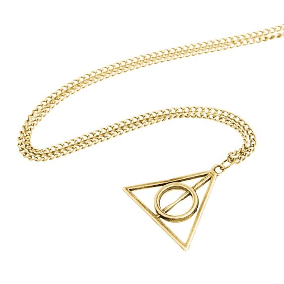 Pendentif Collier Harry Potter Les Reliques De La Mort Deathly Hallows-Doré
