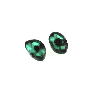 Emerald trapiche . 1.0 cts. 2 pièces.