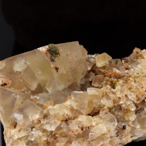 Fluorite incolore, Pyromorphite, Mimetite.