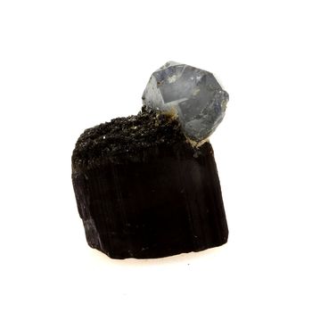 Quartz bleu + Tourmaline. 3.20 ct.