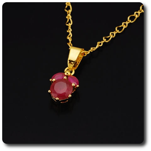 7mm Red Ruby Pendant