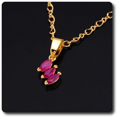 3x5mm Red Ruby Pendant