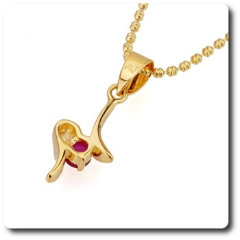 4 mm Red Ruby Pendant