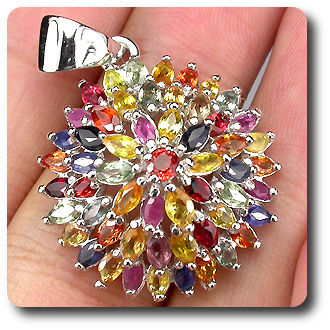 SAPPHIRE & RUBY PENDANT