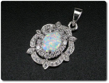 OPAL & CUBIC ZIRCONIA PENDANT