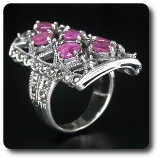 RUBY & MARCASITE RING