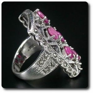 RUBY & MARCASITE RING