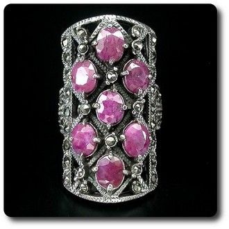 RUBY & MARCASITE RING