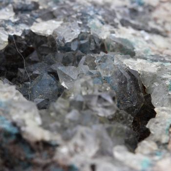 Quartz, Dioptase, Plancheite.