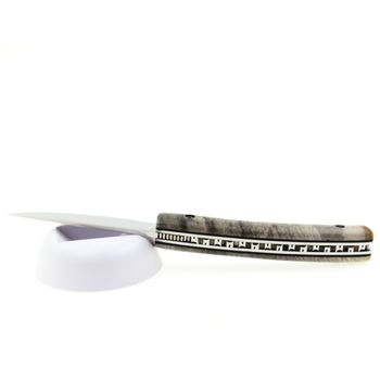 Couteau LE THIERS® manche Jaspe, lame inox, ressort guilloché.