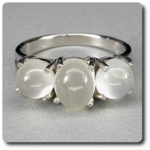 White Moonstone Ring