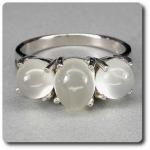 White Moonstone Ring
