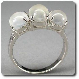 White Moonstone Ring