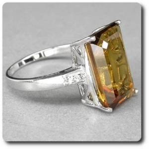 COGNAC ORANGE CITRINE RING