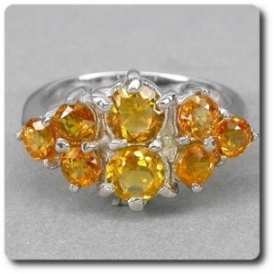 YELLOW CITRINE & SAPPHIRE RING
