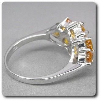 YELLOW CITRINE & SAPPHIRE RING