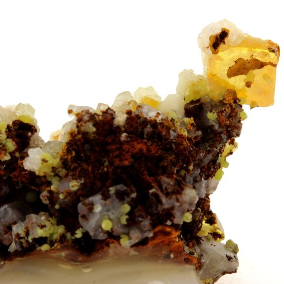 Wulfenite, Mimetite, Adamite. 80.8 ct.