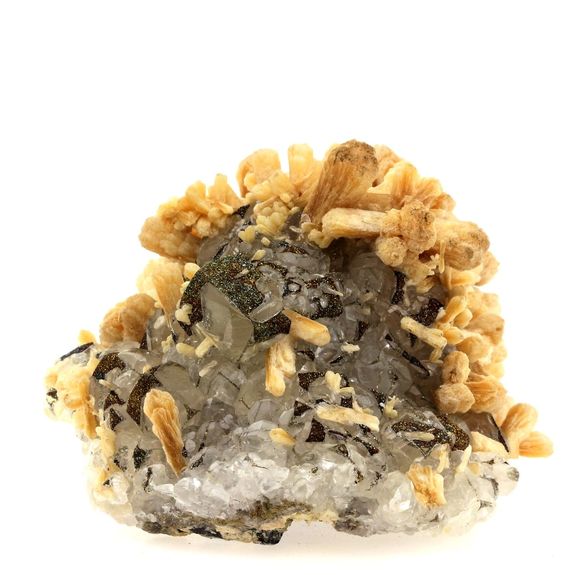 Fluorite + Stilbite.