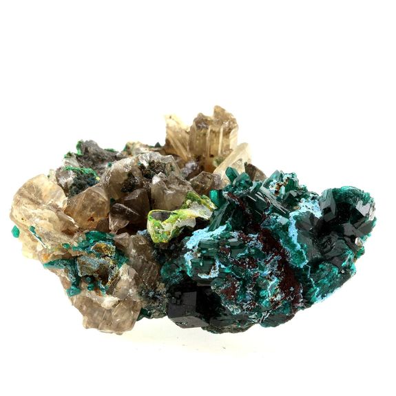 Dioptase + Cerusite.
