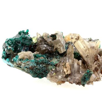 Dioptase + Cerusite.