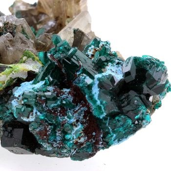 Dioptase + Cerusite.