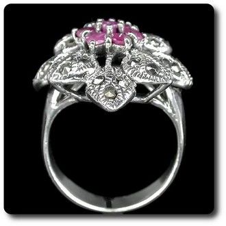 RUBY & MARCASITE RING