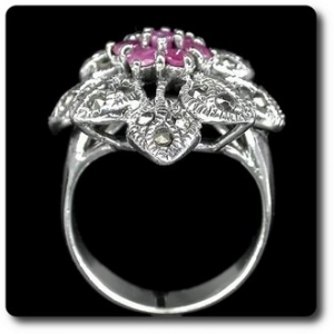 RUBY & MARCASITE RING