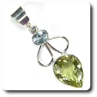 YELLOW QUARTZ & TOPAZ PENDANT