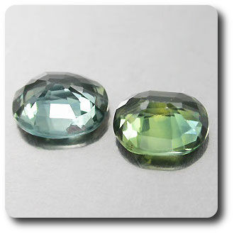 1.09 cts LOT DE 2 SAPHIR VERT BLEU .VS-SI1