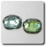 1.09 cts LOT DE 2 SAPHIR VERT BLEU .VS-SI1