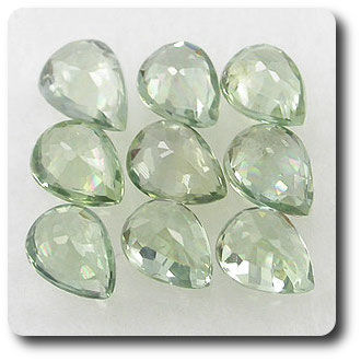 1.87 cts LOT DE 9 SAPHIR VERT .VS-SI1