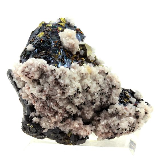 Sphalerite, Dolomite, Pyrite, Chalcopyrite.