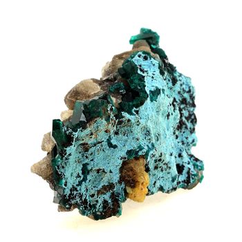 Cerusite + Dioptase + Wulfenite. 552.8 ct.
