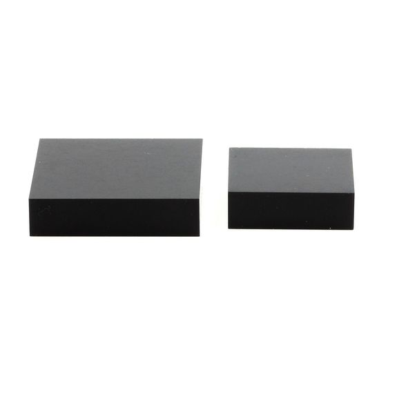 Socle présentoir acrylique support pour minéraux. 7 pièces. Noir.